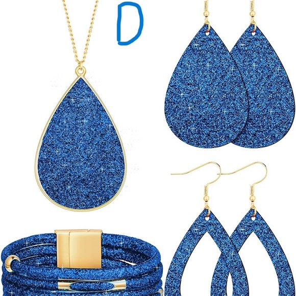 New 4 Pieces Women's Glitter Jewelry Set Bridal Wedding Multi-Layer Bracelet - Picture 7 of 15